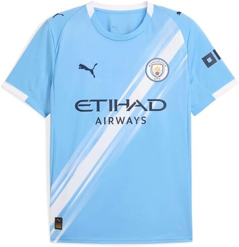 قميص رجالي من PUMA MCFC برقبة دائرية وأكمام قصيرة، طبق الأصل كاجوال - أزرق، أبيض in Saudi Arabia