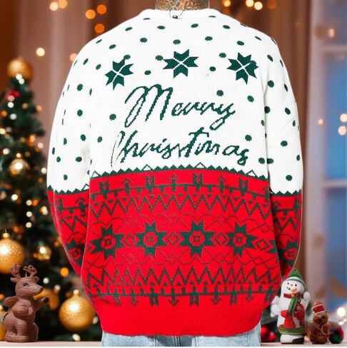 Christmas Sweater for Men Long Sleeve Knitted Xmas Pullover Tops in Saudi Arabia