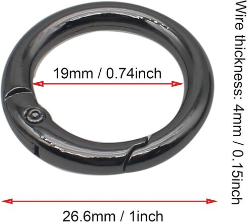 50pcs Spring O Rings Zinc Alloy Carabiner Snap Clip Spring Round Keychain for Key Chains Bag Purse Handbag in Saudi Arabia