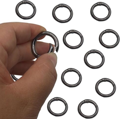 50pcs Spring O Rings Zinc Alloy Carabiner Snap Clip Spring Round Keychain for Key Chains Bag Purse Handbag in Saudi Arabia