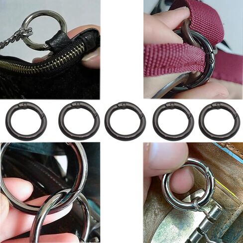 50pcs Spring O Rings Zinc Alloy Carabiner Snap Clip Spring Round Keychain for Key Chains Bag Purse Handbag in Saudi Arabia