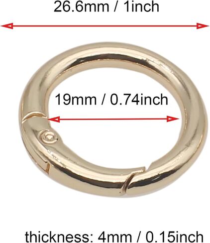 50pcs Spring O Rings Zinc Alloy Carabiner Snap Clip Spring Round Keychain for Key Chains Bag Purse Handbag in Saudi Arabia