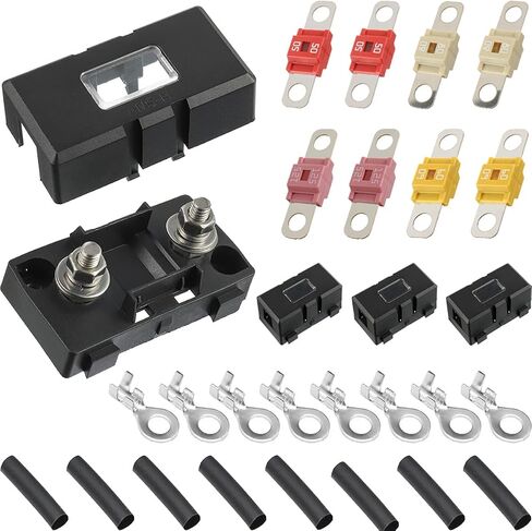 Midi Fuse Holder,2 Pcs ANS Car Fuse Holders with 2pcs 125A Amp High Current Bolt-on Midi Fuses for Cars Trucks Vehicles Caravans Agricultural Machinery in Saudi Arabia