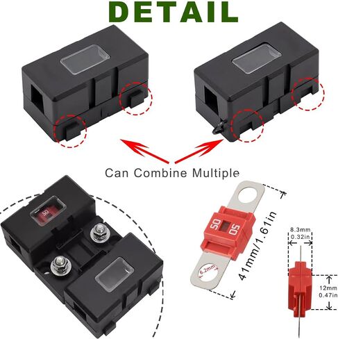 Midi Fuse Holder,2 Pcs ANS Car Fuse Holders with 2pcs 125A Amp High Current Bolt-on Midi Fuses for Cars Trucks Vehicles Caravans Agricultural Machinery in Saudi Arabia