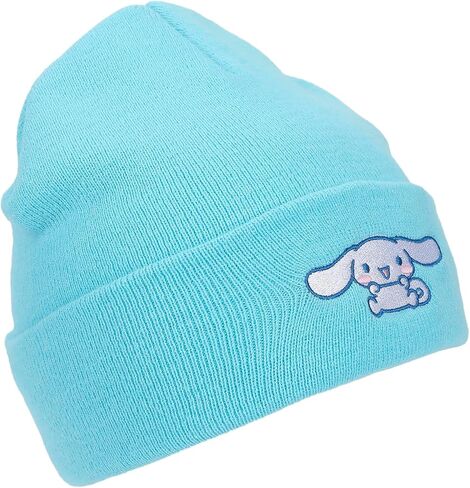 Cinnamoroll Ribbed Knit, Embroidered Character On Blue Cuff Beanie in Saudi Arabia