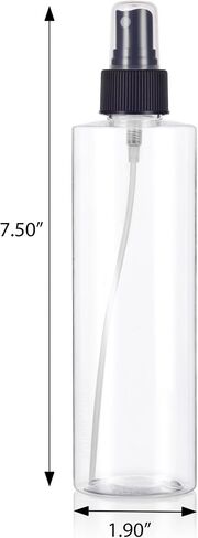 JUVITUS 8 oz Clear Cylinder Plastic PET Bottles with White Disc Cap (6 pack) in Saudi Arabia
