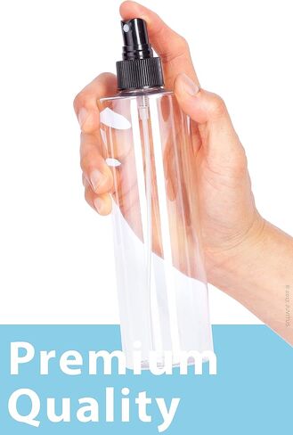 JUVITUS 8 oz Clear Cylinder Plastic PET Bottles with White Disc Cap (6 pack) in Saudi Arabia