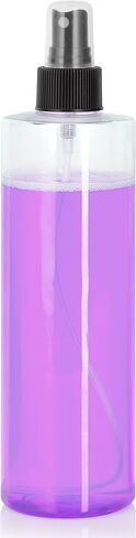 JUVITUS 8 oz Clear Cylinder Plastic PET Bottles with White Disc Cap (6 pack) in Saudi Arabia
