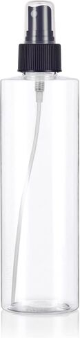 JUVITUS 8 oz Clear Cylinder Plastic PET Bottles with White Disc Cap (6 pack) in Saudi Arabia