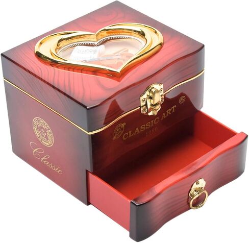 Rotating Ballerina Music Box Jewelry Storage with Mirror & Organizer - Elegant Ballet-Themed Gift for Girls & Women, Perfect for Birthdays, Christmas, or Special Occasions (White, Small) in Kuwait