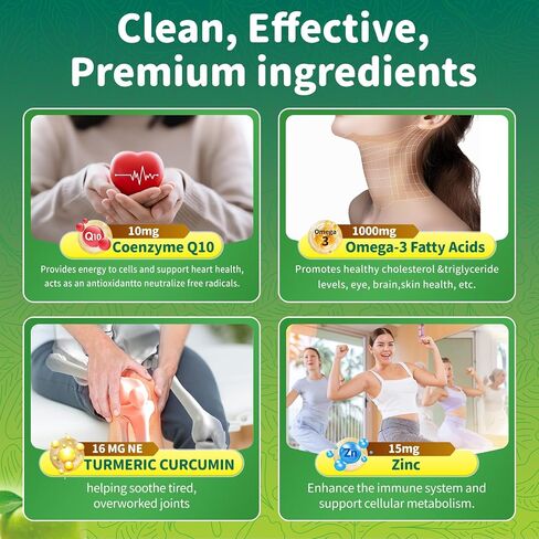 Omega 3 Fatty Acid Supplements for Woman,Vegen Omega-3 Supplement Gummies 1500Mg from Algae 0il(DHA 600mg & EPA 300mg), Turmeric Gummy for Adults, Vitamins D3, E, Zinc & MSM, Sugar Free in Saudi Arabia
