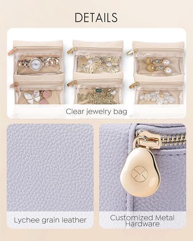 Vlando Travel Jewelry Case Organizer,Small Jewelry Box with 12 Velvet Jewelry Storage Pockets,Christmas Gift Ideas for Bride Friends Women Girls-Baby Blue in Saudi Arabia