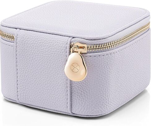 Vlando Travel Jewelry Case Organizer,Small Jewelry Box with 12 Velvet Jewelry Storage Pockets,Christmas Gift Ideas for Bride Friends Women Girls-Baby Blue in Saudi Arabia
