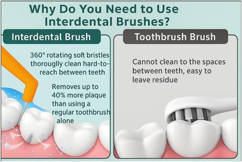 Interdental Brush Angle, Angled Dental Brush for Teeth Cleaning-Excellent Access Between Teeth Size -0.4 mm in Saudi Arabia