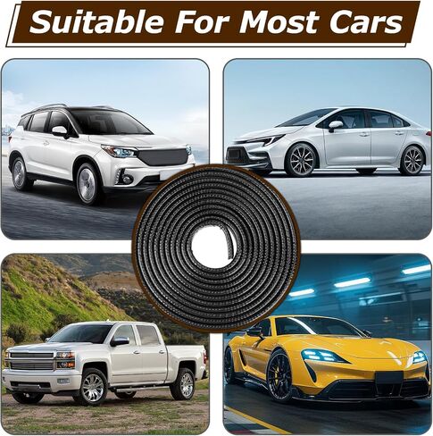 Car Door Edge Guards Black - 16.5Ft(5M) Car Door Protector Fits Most Vehicles,Provides Edge Trim and Paint Protection for Trucks,Suvs,Sedans,No Adhesive Required,Fade Resistant,Easy to Cut in Saudi Arabia