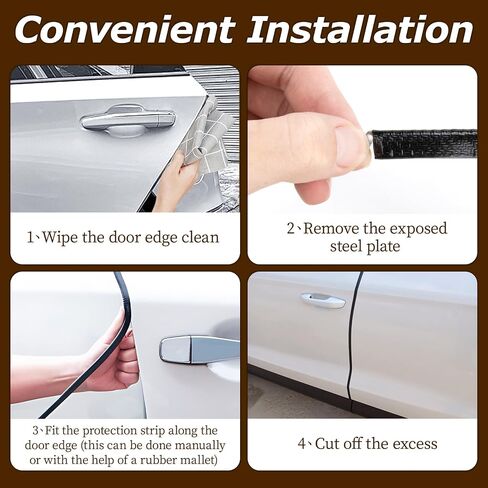 Car Door Edge Guards Black - 16.5Ft(5M) Car Door Protector Fits Most Vehicles,Provides Edge Trim and Paint Protection for Trucks,Suvs,Sedans,No Adhesive Required,Fade Resistant,Easy to Cut in Saudi Arabia