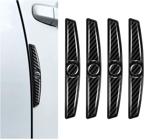 4PCS Carbon Fiber Car Door Protector Edge Guards,Thicker Door Guard for Cars Provides Impact and Anti-Scratch Protection,Universal Self-Adhesive Doors Protectors for Vehicles in Saudi Arabia