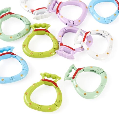 Beadthoven 17Pcs Alloy Enamel Heart Spring Gate Rings Heart Shaped Carabiner Snap Clips Colorful Keychain Buckles Cute Heart Metal Lanyards Backpack Clasps for Keychains Making Bag Purse DIY Crafts in Kuwait