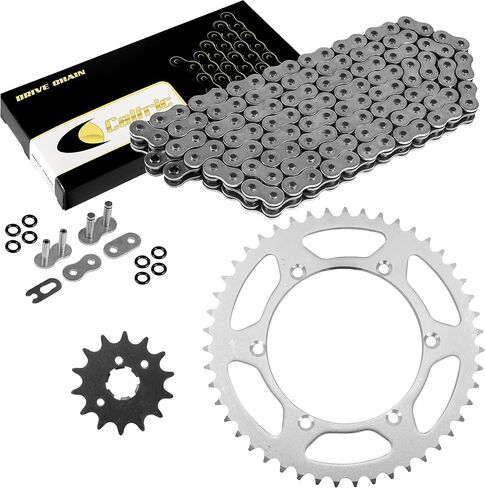 Caltric Steel O-Ring Drive Chain & Sprocket Kit Compatible with Kawasaki KX250 1987-1989 / KX500 1987-2004 in Saudi Arabia