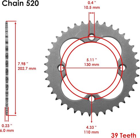Caltric Drive Chain & Sprocket Kit Compatible with Honda Trx400Ex Trx400X Sportrax 400 2005-2014 in Saudi Arabia