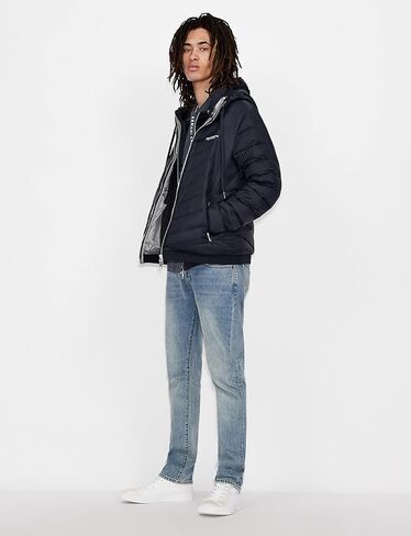 سترة A｜X ARMANI EXCHANGE للرجال مبطنة بغطاء رأس وشعار ميلانو/نيويورك بسحاب in Saudi Arabia