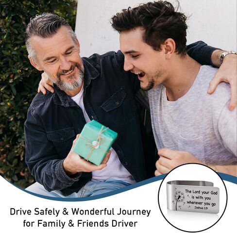 The Lord Your God is with You Wherever You Go Visor Clip for Cars, Christian Gifts for Women Men Drivers, Joshua 1:9 Bible Verse Car Visor Clip, Funny Car Charm Accessories for New Driver in Kuwait