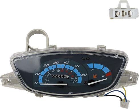 RedCap Speedometer Gas Instrument Cluster Gauge Assembly Specifically Designed for GY6 Jonway 50cc YY50QT-6 Scooter Moped, Fit in Chinese Made Scooter Mopeds - Easy Installation with 3-Wire Plug in Saudi Arabia