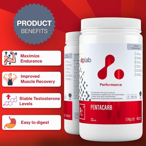 ATP LAB Pentacarb 1.1kg Powder 40-Servings - Unflavoured, Carbohydrate and Electrolyte, Energy and Endurance, Ideal for Post-Workout Recovery, Easy Mixing Formula for Active Lifestyles in Saudi Arabia