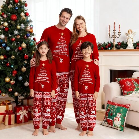 LOHILL مطابقة عيد الميلاد منامة مجموعات مطابقة الأسرة عيد الميلاد PJs عيد الميلاد المطبوعة ملابس خاصة عطلة عيد الميلاد جامي in Saudi Arabia
