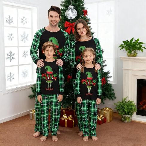 LOHILL مطابقة عيد الميلاد منامة مجموعات مطابقة الأسرة عيد الميلاد PJs عيد الميلاد المطبوعة ملابس خاصة عطلة عيد الميلاد جامي in Saudi Arabia