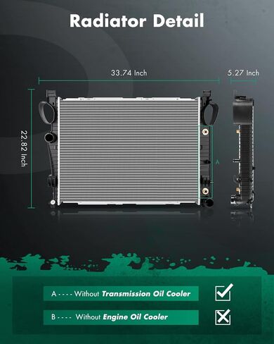 SCITOO Engine Cooling Radiator Assembly Compatible with Mercedes-Benz S350 S430 S500 S55 AMG S600 CL500 SL55 AMG, Replace# 2205000903 in Saudi Arabia