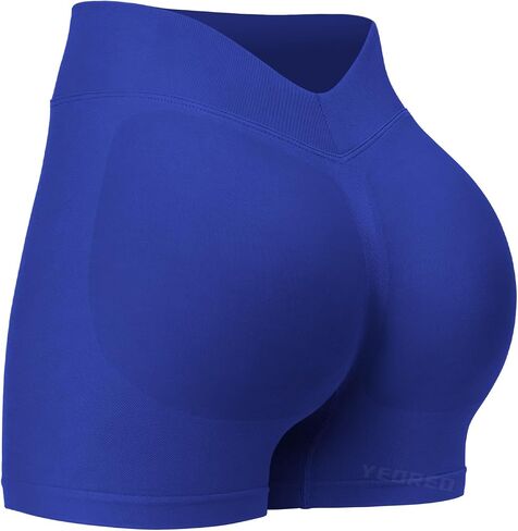 YEOREO SoftHue Workout Shorts for Women 3.6" Gym Impact Hidden Scrunch V Back Biker Shorts High Waisted Tummy Control Yoga in Saudi Arabia