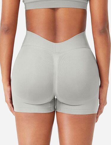 YEOREO SoftHue Workout Shorts for Women 3.6" Gym Impact Hidden Scrunch V Back Biker Shorts High Waisted Tummy Control Yoga in Saudi Arabia