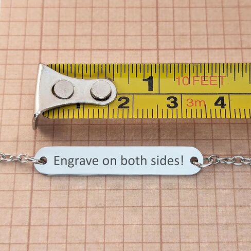 Personalized Custom Engraved Bar Bracelet Handmade Jewelry for Couples, Sisterhood, Bridesmaids, Coordinates, Names, Dates, Bible Verses, Eco-Friendly Gift Mothers Day Gift Idea For Mom in Saudi Arabia