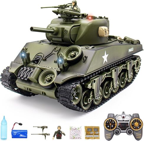 US-M1A2 RC Tank 1/18 Remote Control Tank That Shoots BBS, RC Tanks 23 Channel Full Function with Rotating Turret Lights, Sound, Smoke, RC Military Vehicles Toys for Kids & Adults in Saudi Arabia