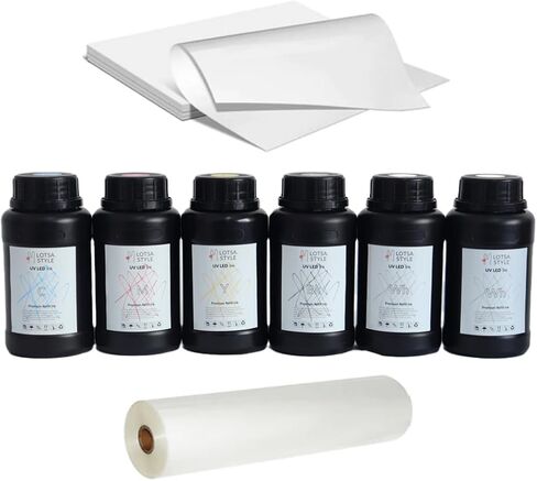 Premium Ultraviolet UV LED Ink Refill Direct to Substrate Direct to Film DTF for UV & UV DTF Printers Hard Ink (CMYK Wh, Medium) in Kuwait
