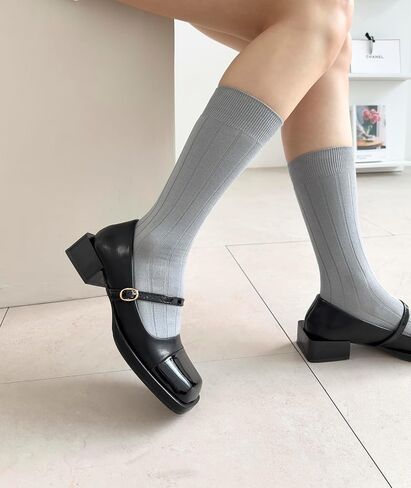 Thin Crew Socks for Women, Soft Breathable Bamboo Rayon Fashion Socks, Pastel Aesthetic Ribbed Dress Autumn Socks – 6 Pairs (Size 5-9), Perfect for Uggs in Saudi Arabia