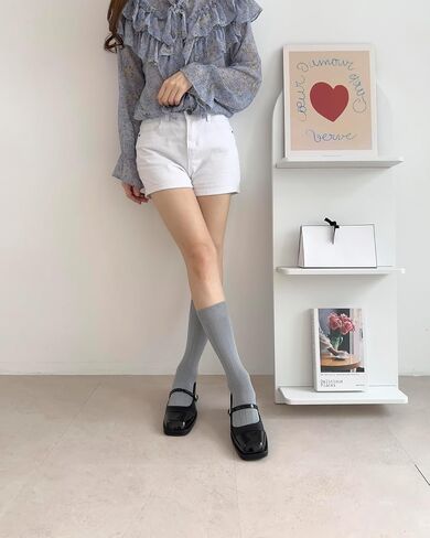 Thin Crew Socks for Women, Soft Breathable Bamboo Rayon Fashion Socks, Pastel Aesthetic Ribbed Dress Autumn Socks – 6 Pairs (Size 5-9), Perfect for Uggs in Saudi Arabia