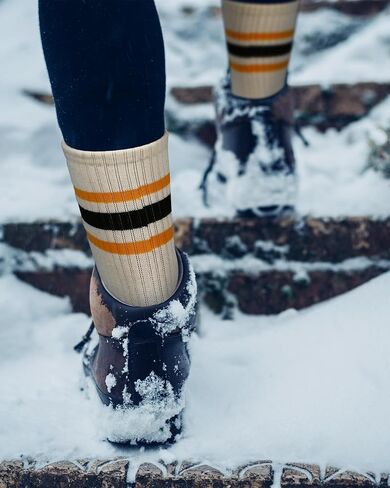 6 Pairs Retro Striped Crew Socks Classic Athletic Running Sporty Calf Casual Cotton Socks for Men Women in Saudi Arabia