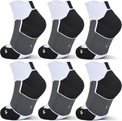 DEESEEUS Ankle Socks Athletic Running Low Cut Cushioned Anti-Blister Tab Sports Socks for Men Women 6 Pairs in Saudi Arabia