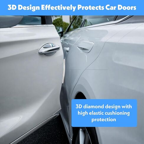 4Pcs Silicone Car Door Edge Guards, Anti-Collision Bumper Guard Protector Clear Strips Protector Universal Car Door Protectors Trim Molding for Sedans SUV Bumper Rearview Mirror (Transparent) in Kuwait