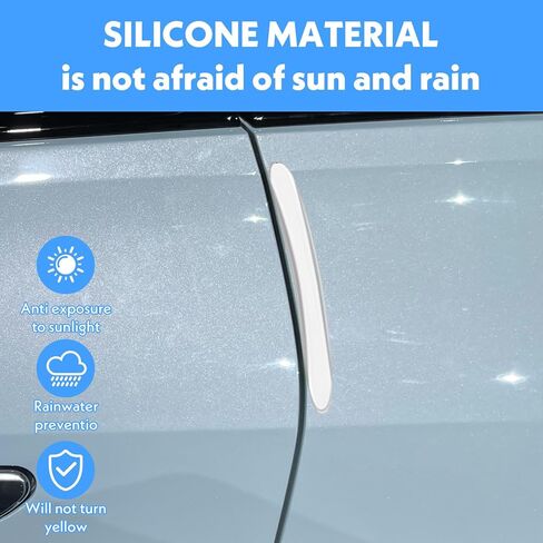4Pcs Silicone Car Door Edge Guards, Anti-Collision Bumper Guard Protector Clear Strips Protector Universal Car Door Protectors Trim Molding for Sedans SUV Bumper Rearview Mirror (Transparent) in Kuwait
