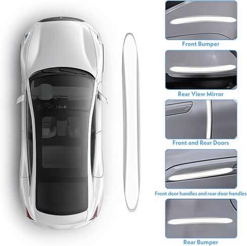 4Pcs Silicone Car Door Edge Guards, Anti-Collision Bumper Guard Protector Clear Strips Protector Universal Car Door Protectors Trim Molding for Sedans SUV Bumper Rearview Mirror (Transparent) in Kuwait