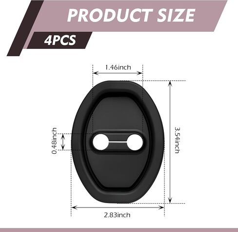 4PCS Door Latch Lock Cover, Silicone Door Latches Rust Stopper Strike Protector for Cars, Self-Adhesive Stopper Shock Absorber for Interior Auto Gate Latches, for Most Vehicles (Carbon Fiber) in Saudi Arabia