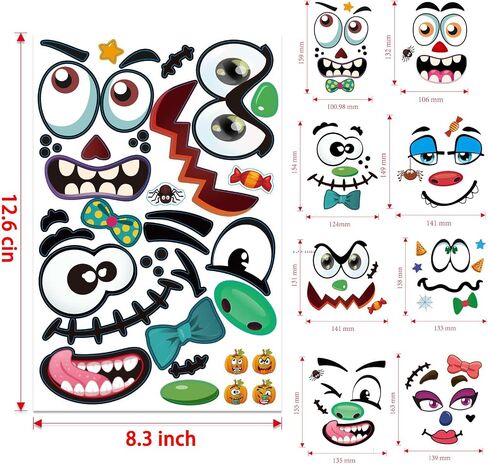 Christmas Stickers for Crafts Make Your Own Characters Mix and Match Sticker Christmas Make a Face Stickers Santa Stickers Christmas Tree Stickers Christmas Party Favors Stickers for Holiday 24 Sheets in Saudi Arabia