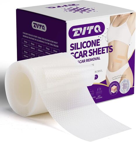 Medical Silicone Scar Sheets,Silicone scar tape- Reusable Scar Tape for C-Section Surgery Keloids & Burns 4cm x 1.5m (1.6" x 60") (Clear) in Saudi Arabia