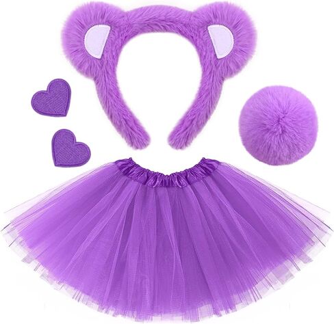 4 Pcs Bear Cosplay Set Bear Headband Bowtie Nose Tail &Iron-On Patch Accessory Set for Animal Costume in Saudi Arabia