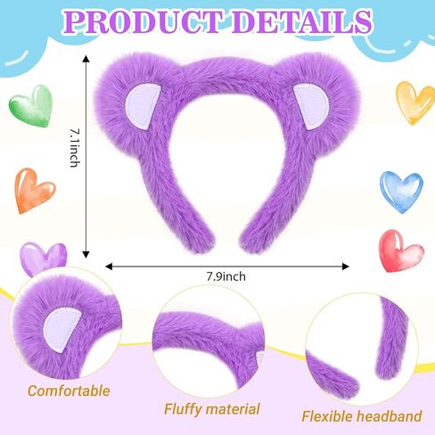 4 Pcs Bear Cosplay Set Bear Headband Bowtie Nose Tail &Iron-On Patch Accessory Set for Animal Costume in Saudi Arabia