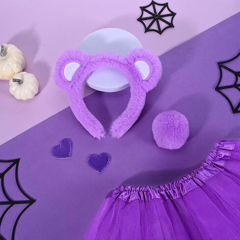 4 Pcs Bear Cosplay Set Bear Headband Bowtie Nose Tail &Iron-On Patch Accessory Set for Animal Costume in Saudi Arabia