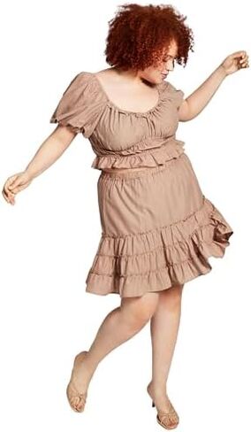 and Now This Women's Trendy Plus Size Cotton Tiered Skirt in Kuwait